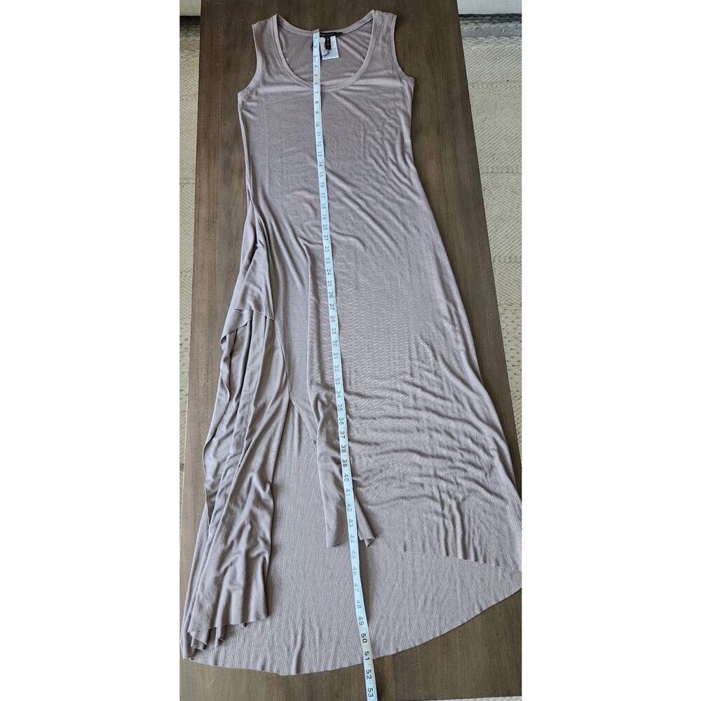 Nwot Bcbgmaxazria Women's Taupe Ribbed Tank Maxi Dress With Side Slit Medium - Picture 7 of 7